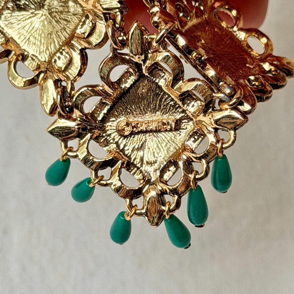 Vintage Sarah Coventry 1967 Temple of Lights Brooch Earring Set MCM Retro Pin - Picture 5 of 9